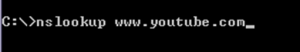 nslookup youtube
