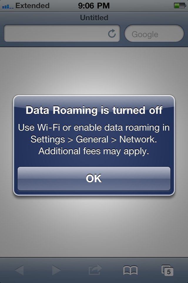 iPhone Data Roaming